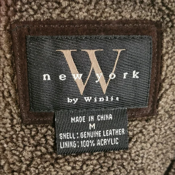 Vintage New York by Winlit Suede Leather Women's Jacket Brown Size M - Picture 3 of 9